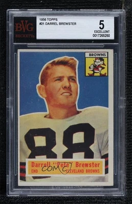 1956 Topps Darrell Pete Brewster #21 BVG 5 Rookie RC - Image 1 of 2
