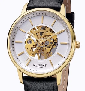 Meccanico Regent F-1399 Scheletro Orologio da Uomo 5 Atm Wr Carica Manuale - Foto 1 di 4