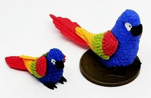 Puppenhaus blauer Polymer Ton Papagei groß und klein Maßstab 1:12 Vogel P3 tumdee - Bild 1 von 7