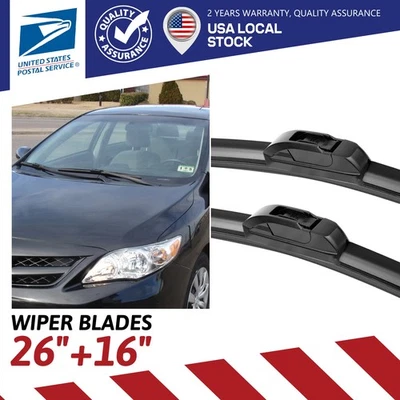 OEM Quality Windshield 26"&16" Wiper Blades U/J-HOOK For Kia Rio Sorento 12-18 - Image 1 of 4