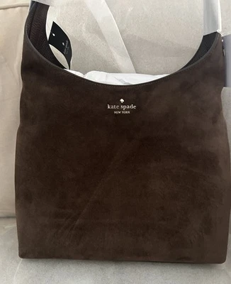 NEW Kate Spade New York 454 Large Suede Shoulder Bag Hot Fudge NWT - Image 1 of 4