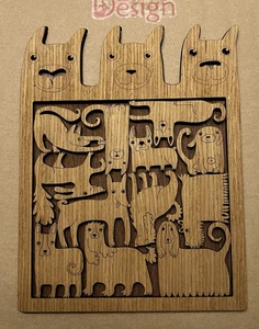 Rompecabezas de madera para perros Frenchie Afghan Hound de colección Etno Designs raza mixta NUEVO - Imagen 1 de 17