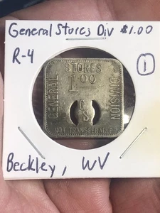 Coal Scrip Trade Token $1.00 - General Stores Division - Beckley, WV - Bild 1 von 7