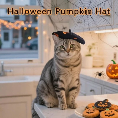 Halloween Pet Hat Pet Pumpkin Theme Hat Interesting Pet Accessories For - Image 1 of 4
