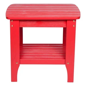 Shine Company 24 in. Long Chili Red Rectangular Wood Outdoor Side Table - Picture 1 of 8