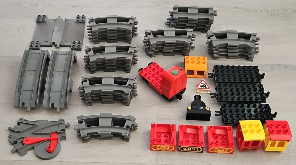 Lego Duplo Train Lot - Tracks Motorized Train Ramps Track Switcher Bridge 47 Pcs - Image 1 of 4