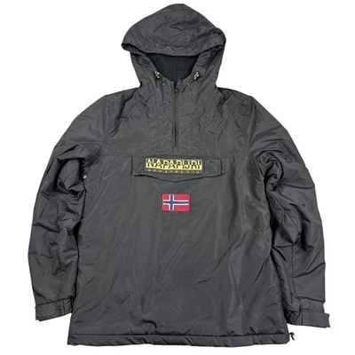 Napapijri Rainforest Jacket Mens Medium Black Winter Pullover Fleece Lined - Image 1 of 4