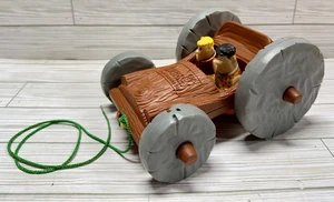 Picapiedra Child Guidance Reversible Pull Car Fred Barney BamBam Pebbles 1976 - Imagen 1 de 9