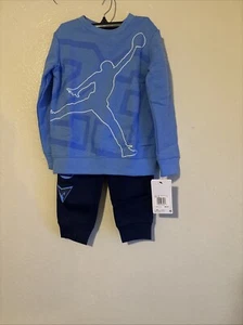 Jordan Boys 2-piece Sweatsuit Blue/unc Blue Sz 4 - Picture 1 of 5