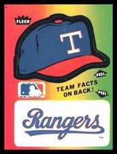 1984  Fleer Texas Rangers Cap VAR #NNO Team Stickers   1HH