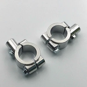 1" 25mm Handlebar M10 10mm Mirror Clamps Mount Cruiser Chopper For Cafe Racer - Picture 1 of 10