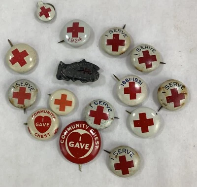 Red Cross Badge Pins Lot - Image 1 of 4