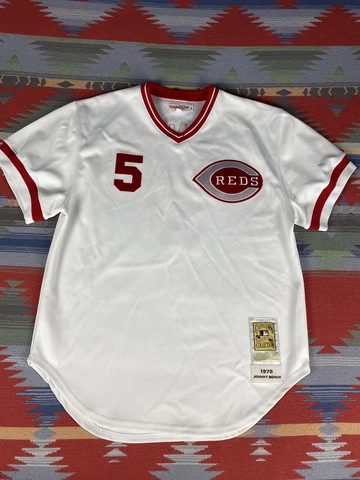 Cincinnati Reds Johnny Bench Mitchell & Ness Authentic Jersey sz 48 Pullover Cover