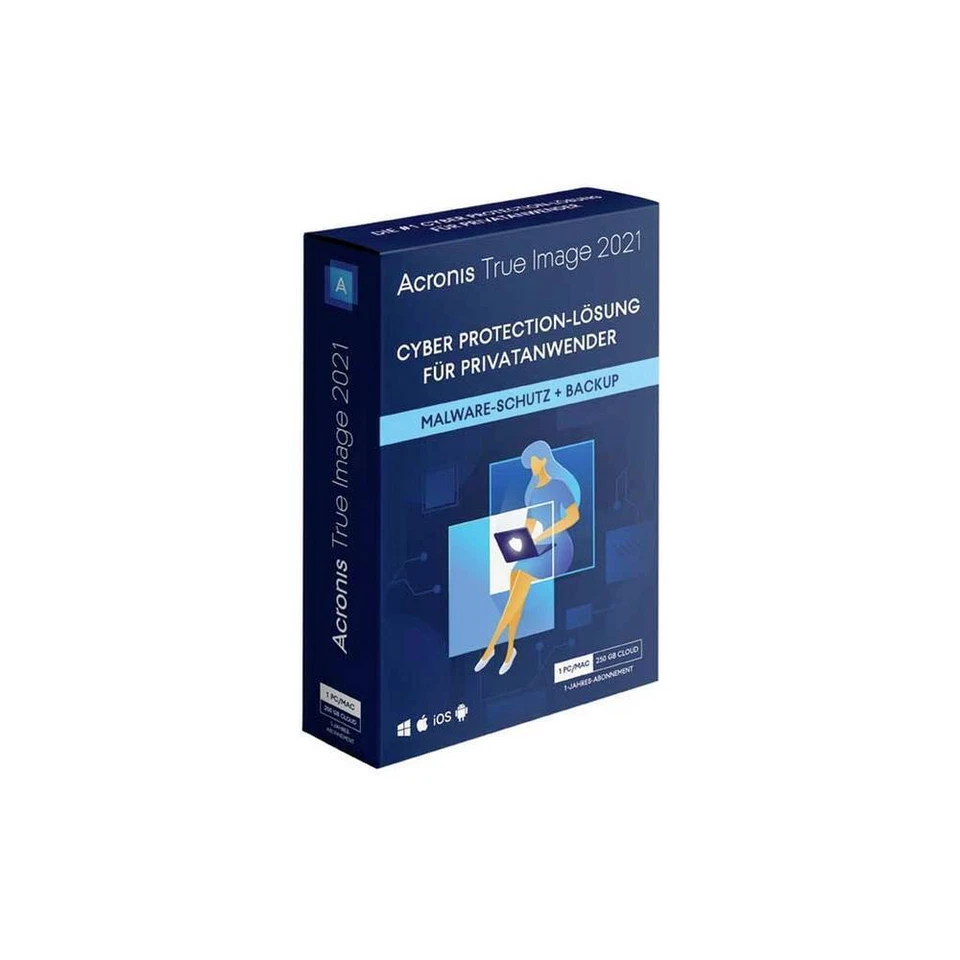 Acronis True Image 2021 Advanced Datensicherung-Software - 1 Gerät/1 Jahr/Deutsch/250GB Acronis Cloud Storage