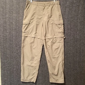 REI Pants Womens 10P Beige Convertible Cargo Hiking Nylon Zip Off Outdoors Camp - Picture 1 of 9