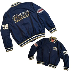 VTG NFL St Louis Rams ‘99 Football Jacket Blue Men’s L Super Bowl Champions 2000 - Picture 1 of 18