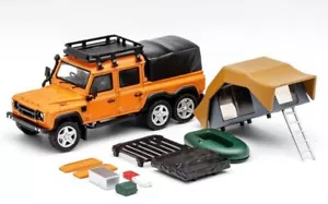 LAND ROVER Defender 6x6 + Roba da campeggio - arancione - GCD 1:64 - Foto 1 di 6
