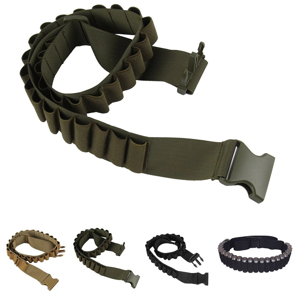 Tactical Hunting Shotgun 29 Shell Holder Cartridge Ammo Belt Sling 12G Bullet - Image 1 of 4