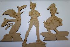 DISNEY Wooden Characters x3 freestanding Ornament  blank Ready To Paint