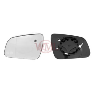 MERCEDES C CLASS 2007->2008 DOOR MIRROR GLASS SILVER ASPHERIC,HEATED &BASE, LEFT - Picture 1 of 1
