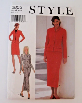 Style Pattern 2855 Womens Jacket & Skirt In 2 Lengths Sz 8 To 18 Factory-Folded - Image 1 of 4