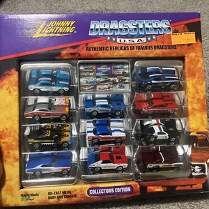 Vintage 1:64 Johnny Lightning DRAGSTERS USA, COMPLETE CAR SET BRAND NEW - Picture 1 of 3