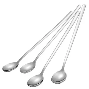 Paquete de 4 cucharas de mango largo de 9 pulgadas para batido bebida fría té helado cóctel - Imagen 1 de 7