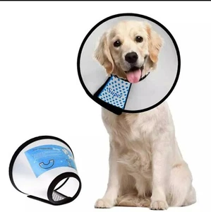 Dog Cone Collar Adjustable After Surgery, Comfortable Pet Recovery Collar Size-L - Picture 1 of 8