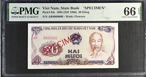 Vietnam P-94s 20 Dong 1985 Block AR Specimen PMG 66 EPQ - Picture 1 of 2