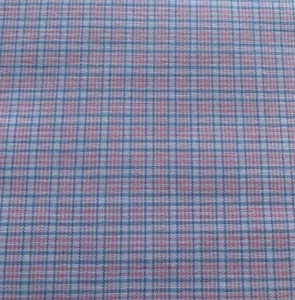 Fabric Finders Plaid Tri Check Cotton Fabric Pink Blue & White 58" Wide 2 Yards - Picture 1 of 13