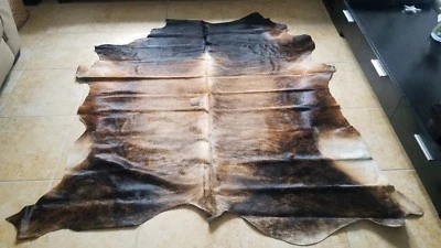 Nuevo cuero de vaca sudamericano amarillo blanco y negro 100 % grande 6' X 6' envío gratuito Foto 1 de 4