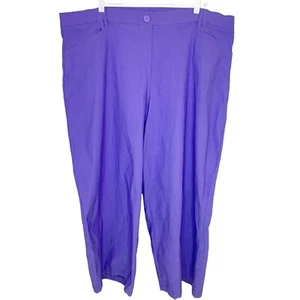 Ashley Stewart Purple Stretch Power Twill Trousers Pants Plus Size 28 4X NWOT - Picture 1 of 8