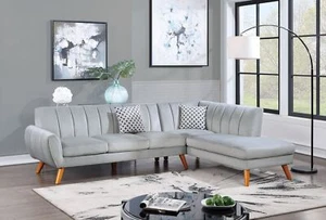 SECTIONAL - 2PC in Black Faux Leather - Picture 1 of 4
