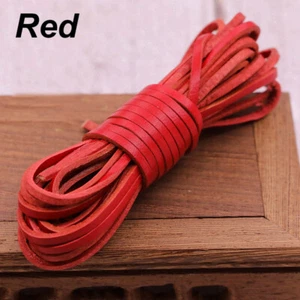5M Genuine Cowhide Leather Strip Cord Lace Thong String Craft DIY Jewellery Art - Picture 1 of 20