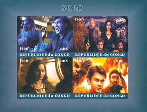 Estampillas de Star Wars 2018 MNH Han Solo Chewbacca Kira películas película 4v IMPF M/S - Imagen 1 de 1