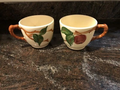 2 Vintage FRANCISCAN Tea Coffee Cups Single APPLE Pattern - Image 1 of 4