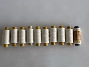 Lot of 10 pcs. Vintage USSR 100% Cotton White Sewing Thread Extra No 40 - Picture 1 of 4