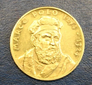 Italy Gold Exonumia Marco Polo Medal. Edge is Marked 900 (21,6K). RARE. - Picture 1 of 12