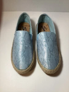 Seven 7 Cape Azul Chambray Loafers Shoes size 10 Blue Metallic Slip On Flats - Picture 1 of 7