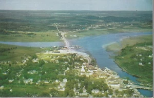 Machias ME Shire Town Revolution 1st Naval Battle Luftaufnahme um 1950 - Bild 1 von 2