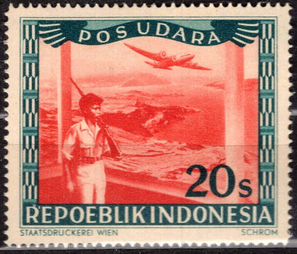 1949 Negara Republik Indonesia Repoeblik Local SAS#2 Mi#28 Airplane MNH OG - Image 1 of 1