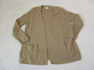 J Jill Cardigan Womens Small Brown Silk Cotton Acrylic Sweater Summer Open - Picture 1 of 11