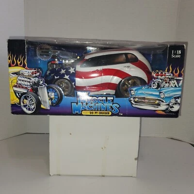 Muscle Machines 1:18 Scale Die Cast Car 2002 -  American Flag 00 PT Cruiser - Image 1 of 3