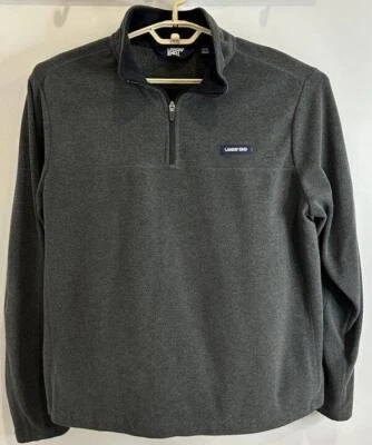 Lands End Charcoal Gray Mens 1/4 Zip Pullover Fleece Jacket Large Tall L T 42 44 - Image 1 of 4