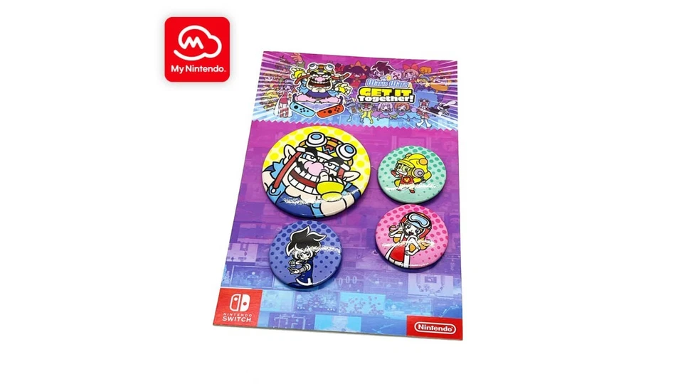 WarioWare: Get It Together! Juego de 4 pines de botón My Nintendo Reward Wario Ware Foto 1 de 1