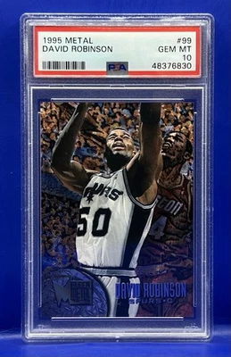 1995 METAL DAVID ROBINSON #99 PSA 10 Gem Mint SAN ANTONIO SPURS HOF MVP POP 5 - Image 1 of 2