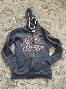 Felpa con cappuccio Harley Davidson donna XS full zip grafica pile San Diego biker - Foto 1 di 4