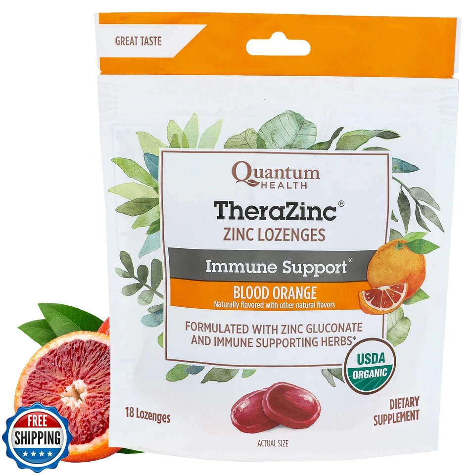 Pastillas de zinc orgánicas Quantum Health TheraZinc equinácea y miel inmune sup Foto 1 de 4