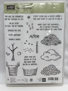 Stampin Up SPRINKLES OF LIFE Clear Stamp Set Ice Cream Tree Clouds Rain Cupcake - Picture 1 of 2