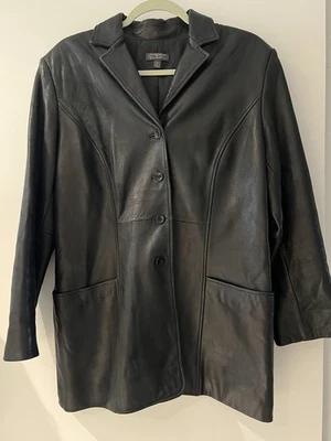 Classiques Entier Genuine Leather Jacket Size 12 Black Soft Leather Women’s   - Image 1 of 4
